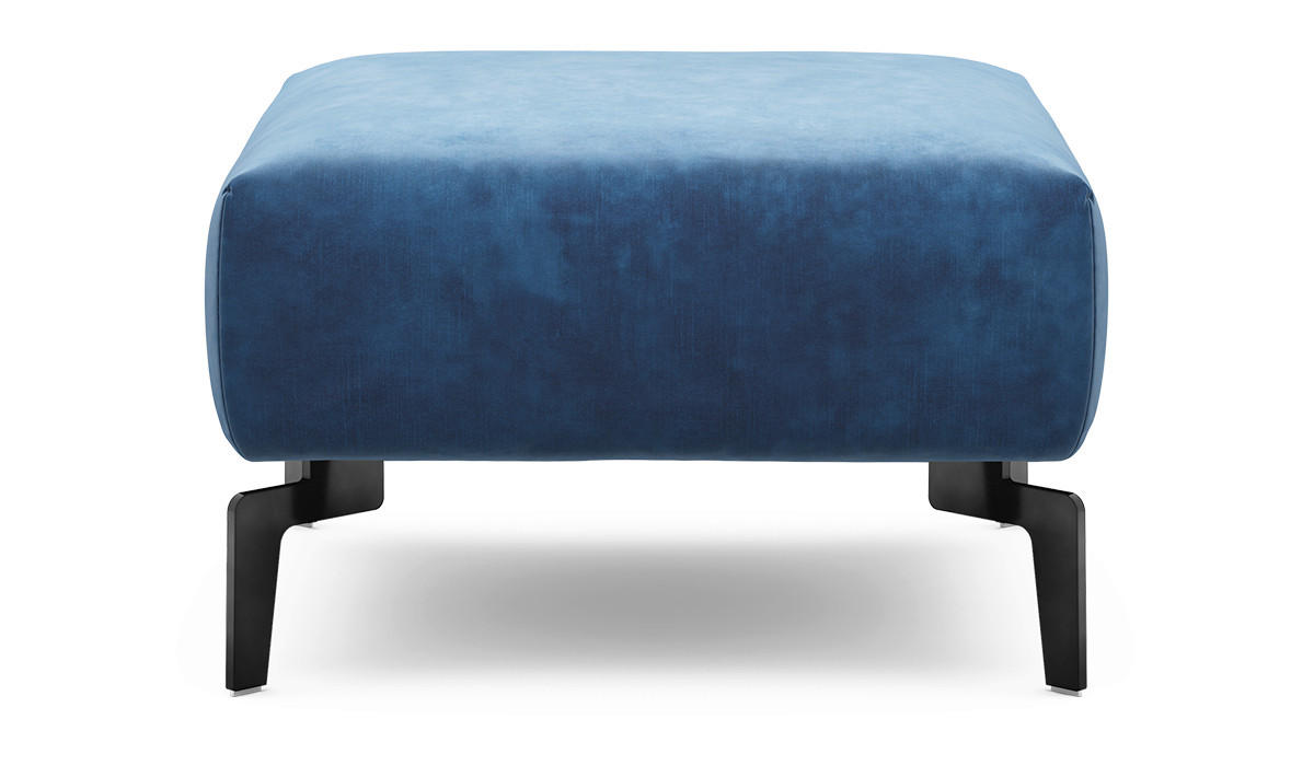 HOCKER Samt Blau  - Blau/Schwarz, Design, Textil/Metall (70/70/46cm) - SENSOO
