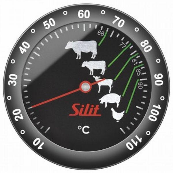 BRATENTHERMOMETER - Rot/Schwarz, Design, Glas/Metall (17/7/7cm) - Silit