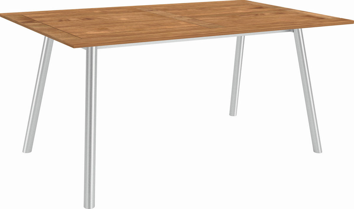 GARTENTISCH 180/100/75 cm  - Silberfarben/Teakfarben, MODERN, Holz/Metall (180/100/75cm) - Stern