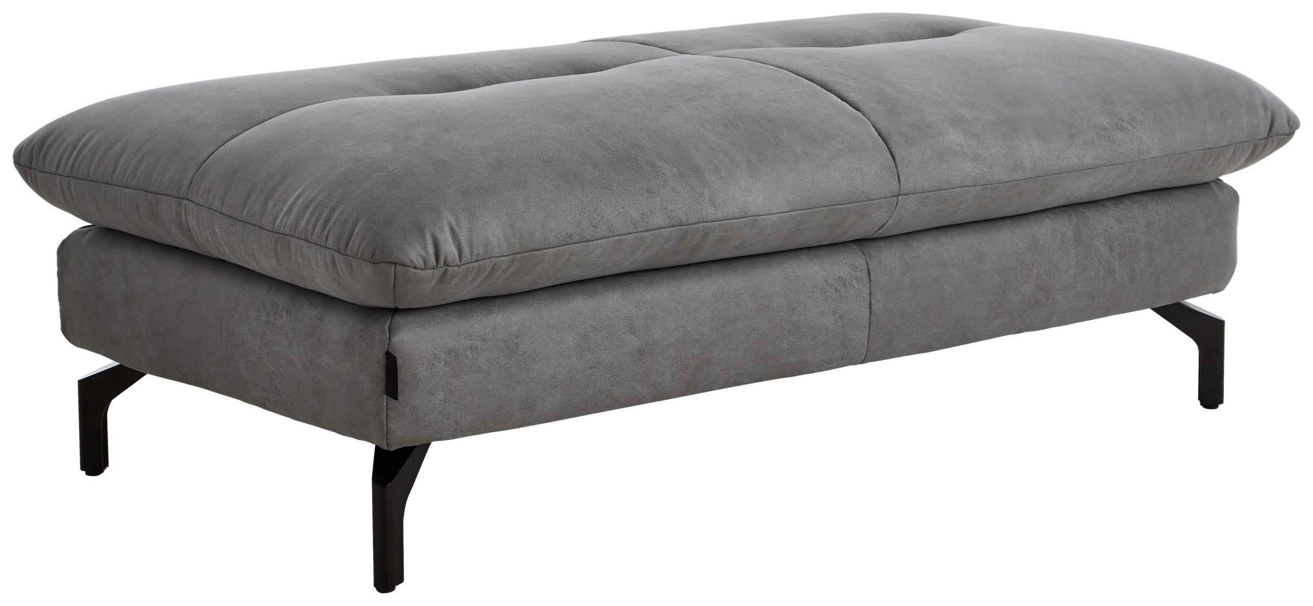 HOCKER in Textil Grau  - Schwarz/Grau, Konventionell, Textil/Metall (134/43/74cm) - MID.YOU