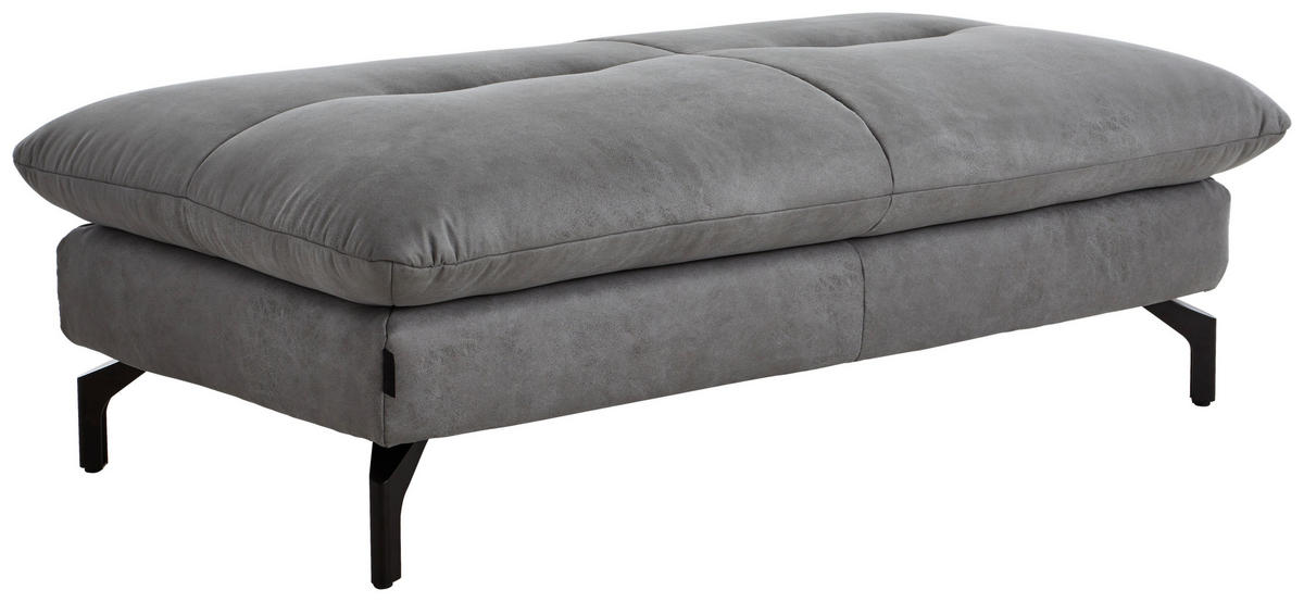HOCKER in Textil Grau  - Schwarz/Grau, Konventionell, Textil/Metall (134/43/74cm) - MID.YOU