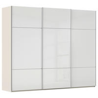 SCHWEBETÜRENSCHRANK 242/223/68 cm,  in Weiß, Champagner, 3 Tür(en)  - Champagner/Alufarben, KONVENTIONELL, Glas/Holzwerkstoff (242/223/68cm) - Novel