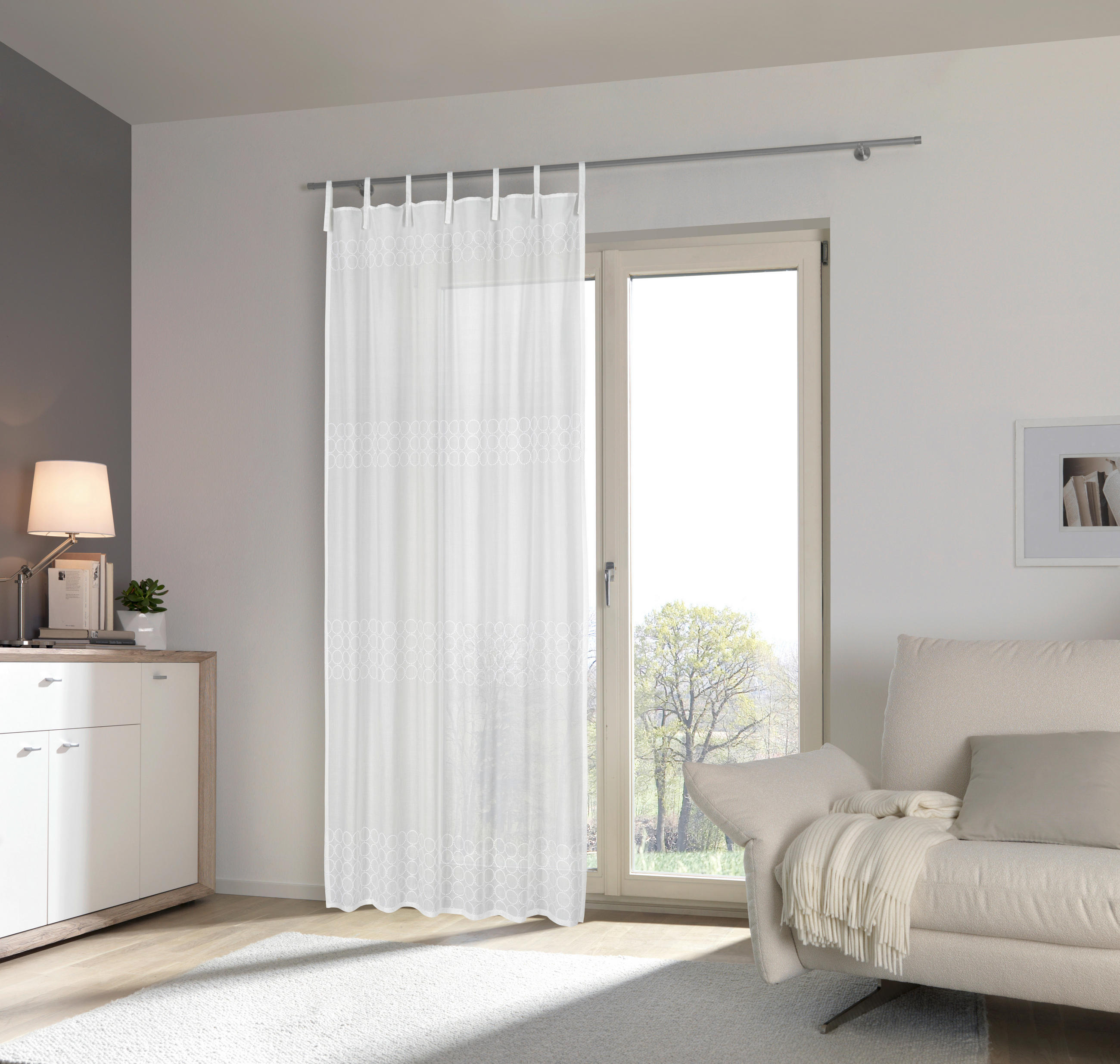 DRAPERIE CONFECțIONATĂ semitransparent  - alb, Trend, textil (140/255cm) - Esposa