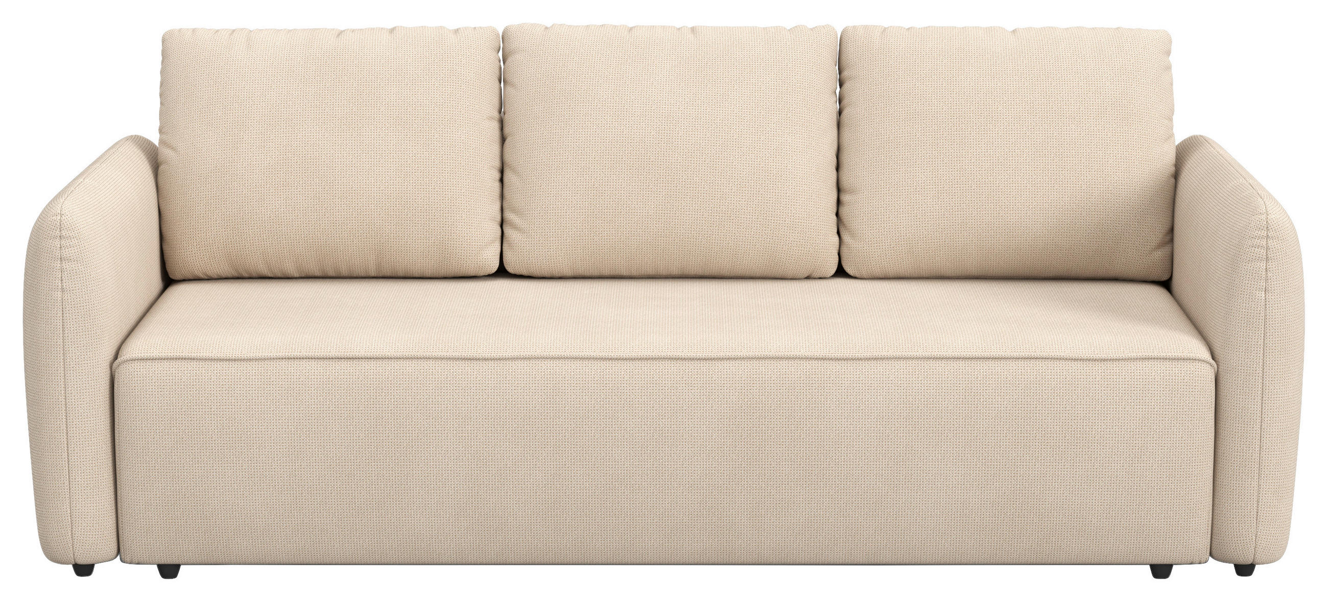 SCHLAFSOFA Chenille Naturfarben  - Schwarz/Naturfarben, Trend, Kunststoff/Textil (222/89/102cm) - MID.YOU