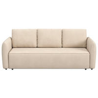 SCHLAFSOFA Chenille Naturfarben  - Schwarz/Naturfarben, Trend, Kunststoff/Textil (222/89/102cm) - MID.YOU