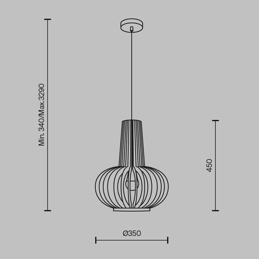 PENDELLEUCHTE 25,5/41,5 cm    - Beige/Schwarz, Modern, Holz/Metall (25,5/41,5cm) - MAYTONI