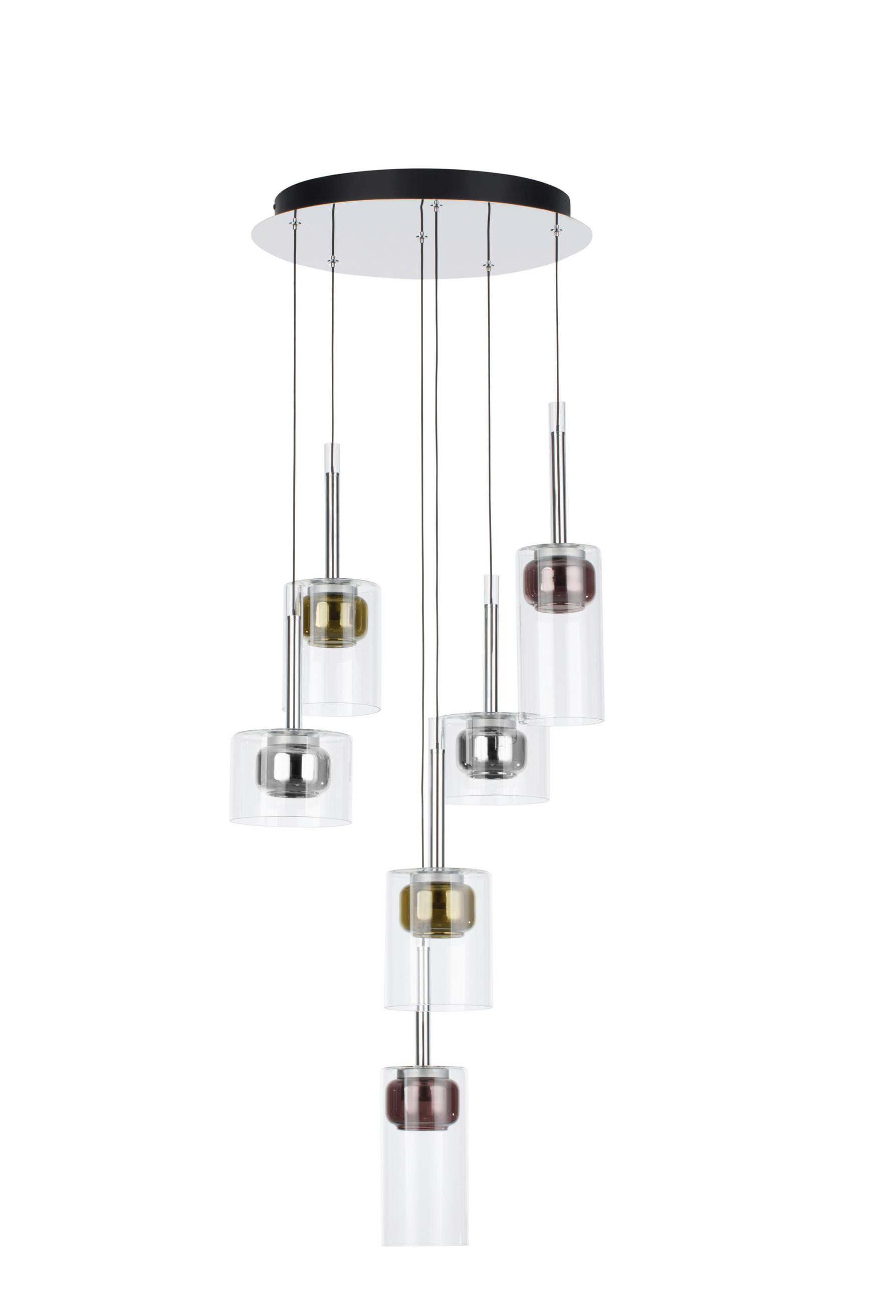 LED-HÄNGELEUCHTE Split 46/150 cm  - Klar/Chromfarben, Design, Glas/Kunststoff (46/150cm) - Dieter Knoll