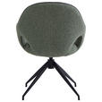 ARMLEHNSTUHL  Sitzfläche 360° drehbar, automatische Rückholfunktion Leinenoptik  - Schwarz/Hellgrün, Design, Textil/Metall (62/85/64cm) - Novel