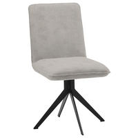STUHL  in Stahl Webstoff  - Graubraun/Schwarz, Design, Textil/Metall (46,5/87/64cm) - Voleo