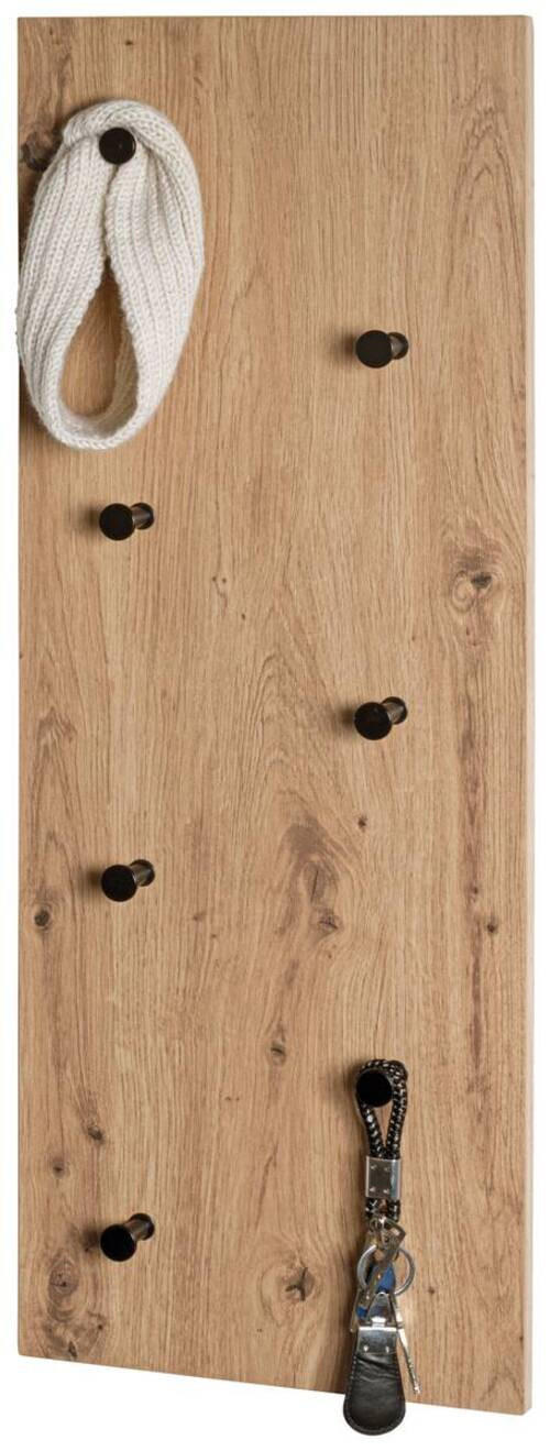 WANDGARDEROBE - Eichefarben/Schwarz, Holzwerkstoff/Metall (80/30/5cm)