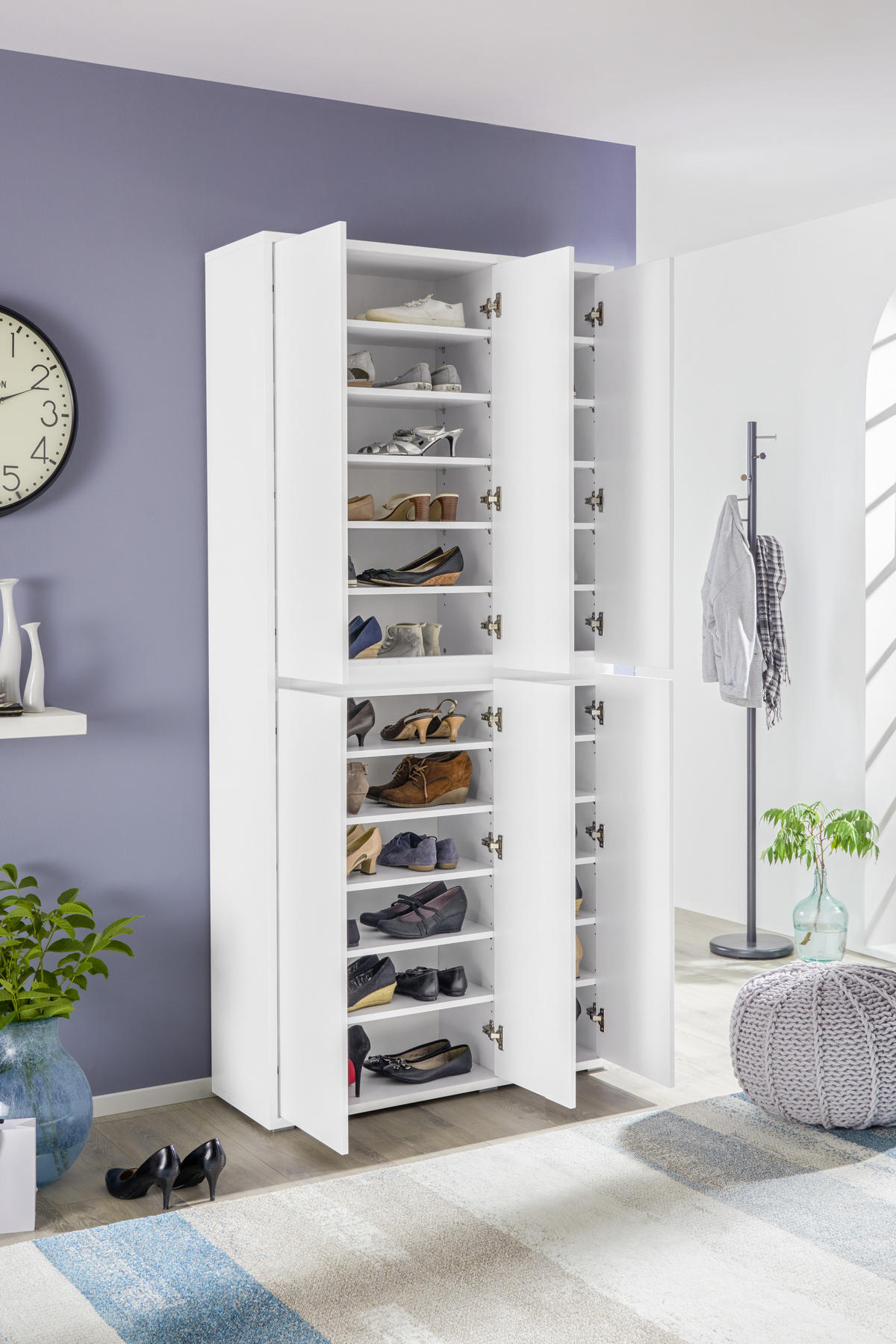 SCHUHSCHRANK Weiß  - Weiß, KONVENTIONELL, Holzwerkstoff (100/210/34cm) - Xora