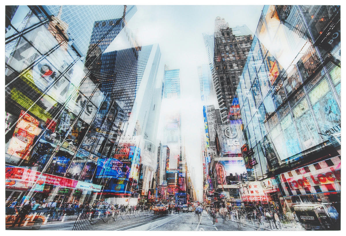 GLASBILD Städte 120/80 cm  - Multicolor, Design, Glas (120/80cm) - Monee