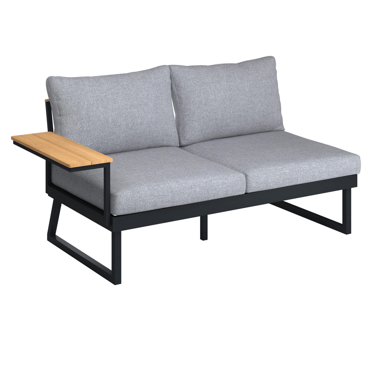 LOUNGEGARNITUR   Teakholz Aluminium  - Dunkelgrau, MODERN, Holz/Metall - Ambia Garden