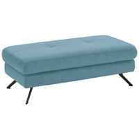 HOCKER in Textil Blau  - Blau/Schwarz, Design, Textil/Metall (130/47/65cm) - Beldomo System