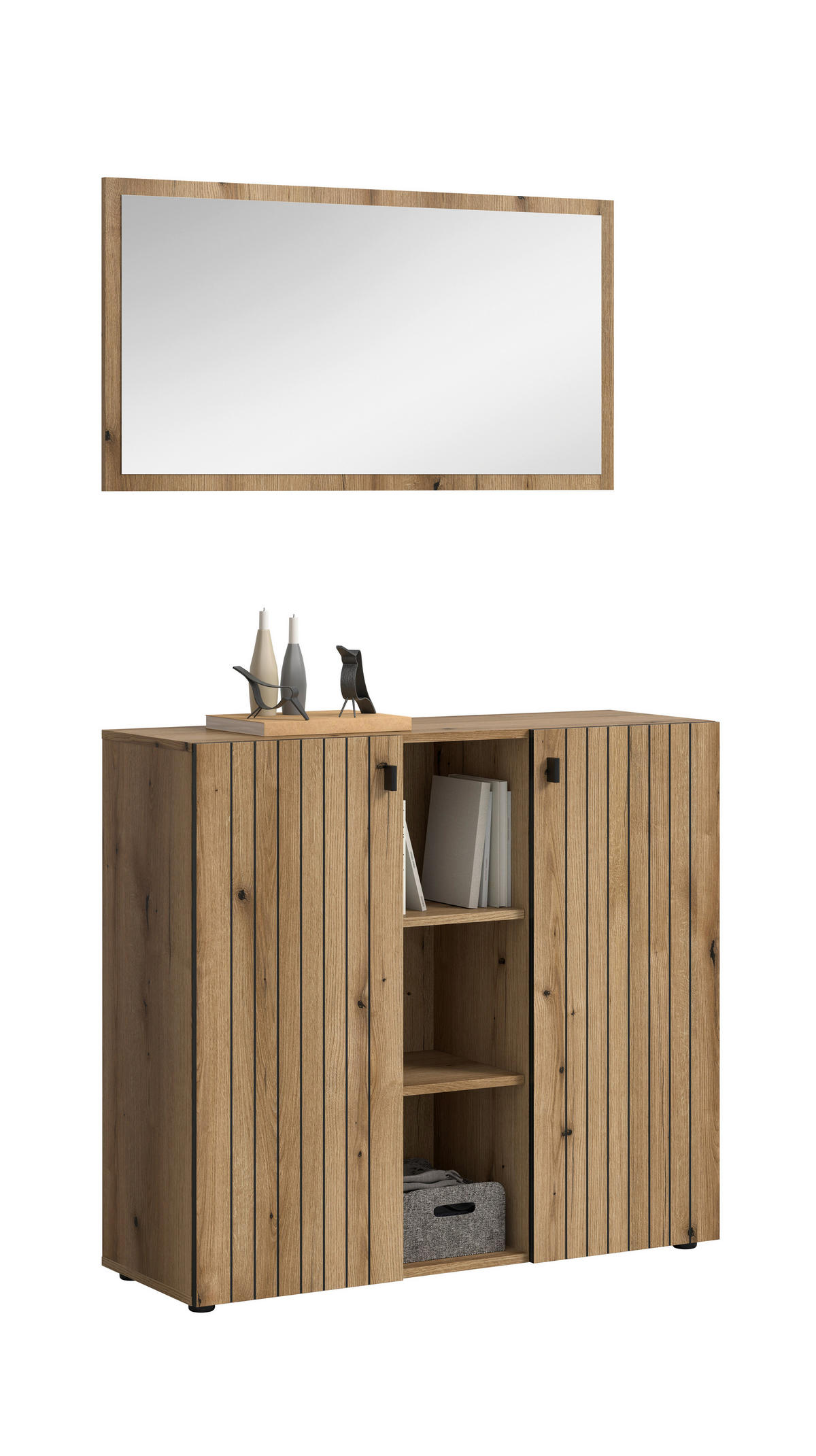 GARDEROBE 2-teilig  in 106/192/37 cm  - Eichefarben, Design, Holzwerkstoff (106/192/37cm) - MID.YOU