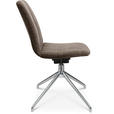 STUHL  in Stahl Velours Metall, Textil  - Alufarben/Braun, Design, Textil/Metall (46/81,5-84,5/55cm) - Johann Jakob