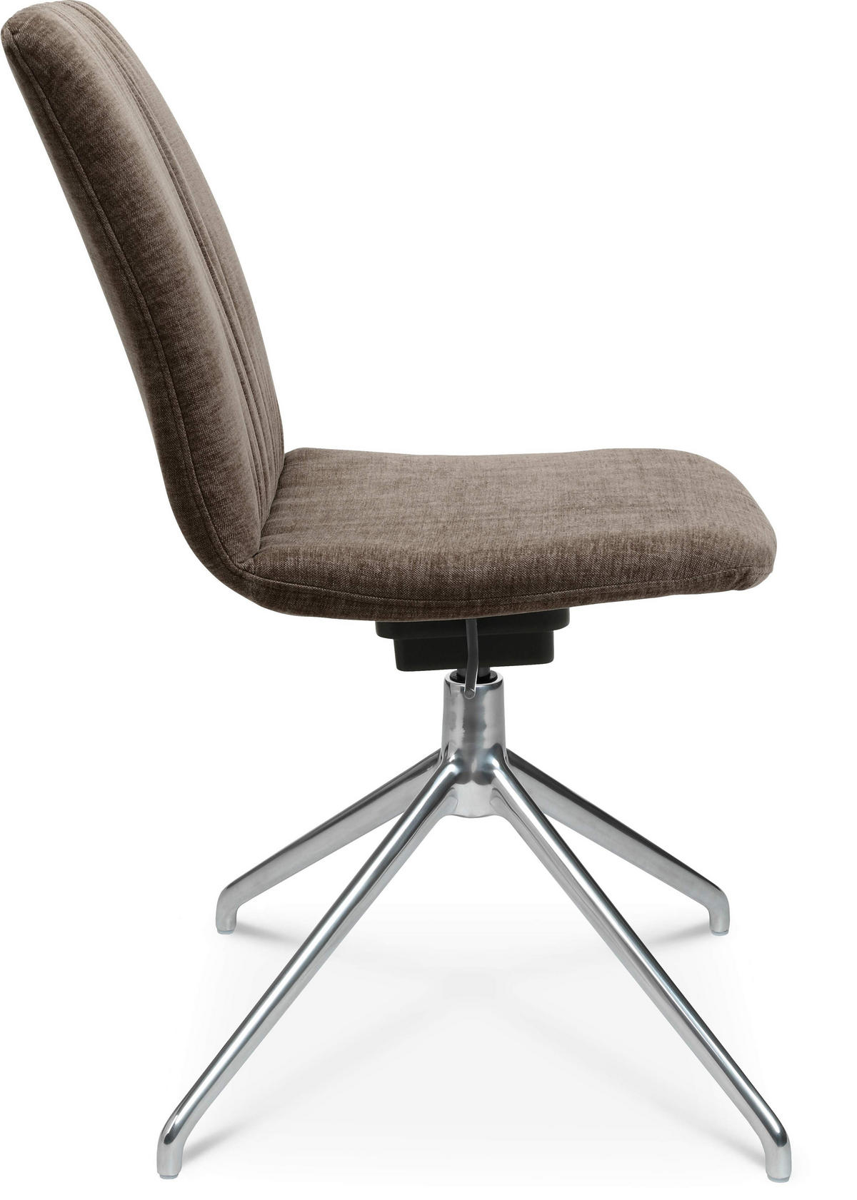 STUHL  in Stahl Velours  - Alufarben/Braun, Design, Textil/Metall (46/81,5-84,5/55cm) - Johann Jakob