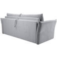 SCHLAFSOFA Webstoff Hellgrau  - Hellgrau/Schwarz, KONVENTIONELL, Kunststoff/Textil (220/89/104cm) - Carryhome