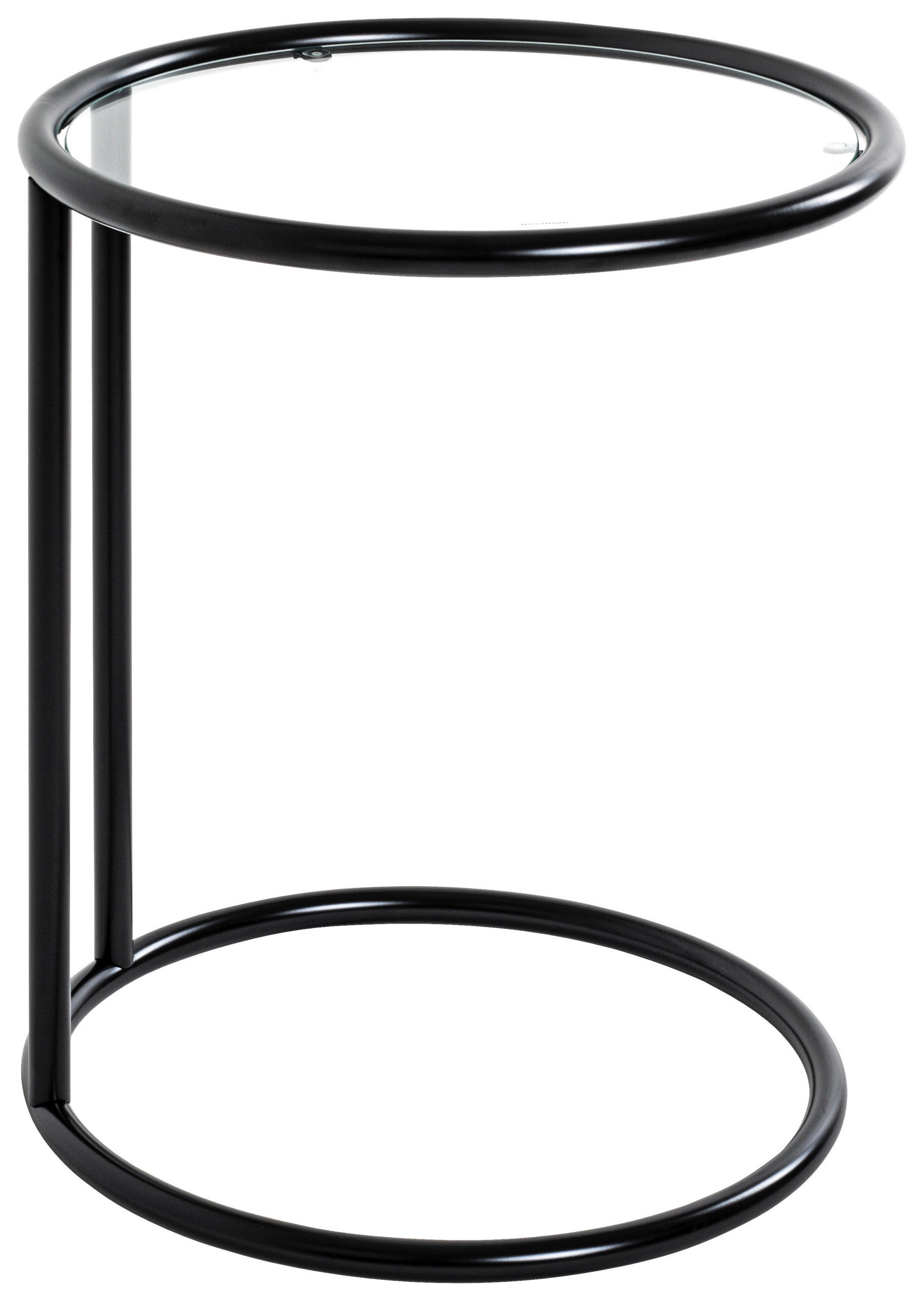 MASĂ AUXILIARĂ in metal, sticlă 45/45/55 cm  - negru, Design, sticlă/metal (45/45/55cm)