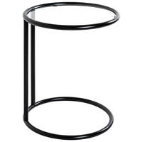 MASĂ AUXILIARĂ in metal, sticlă 45/45/55 cm  - negru, Design, sticlă/metal (45/45/55cm)