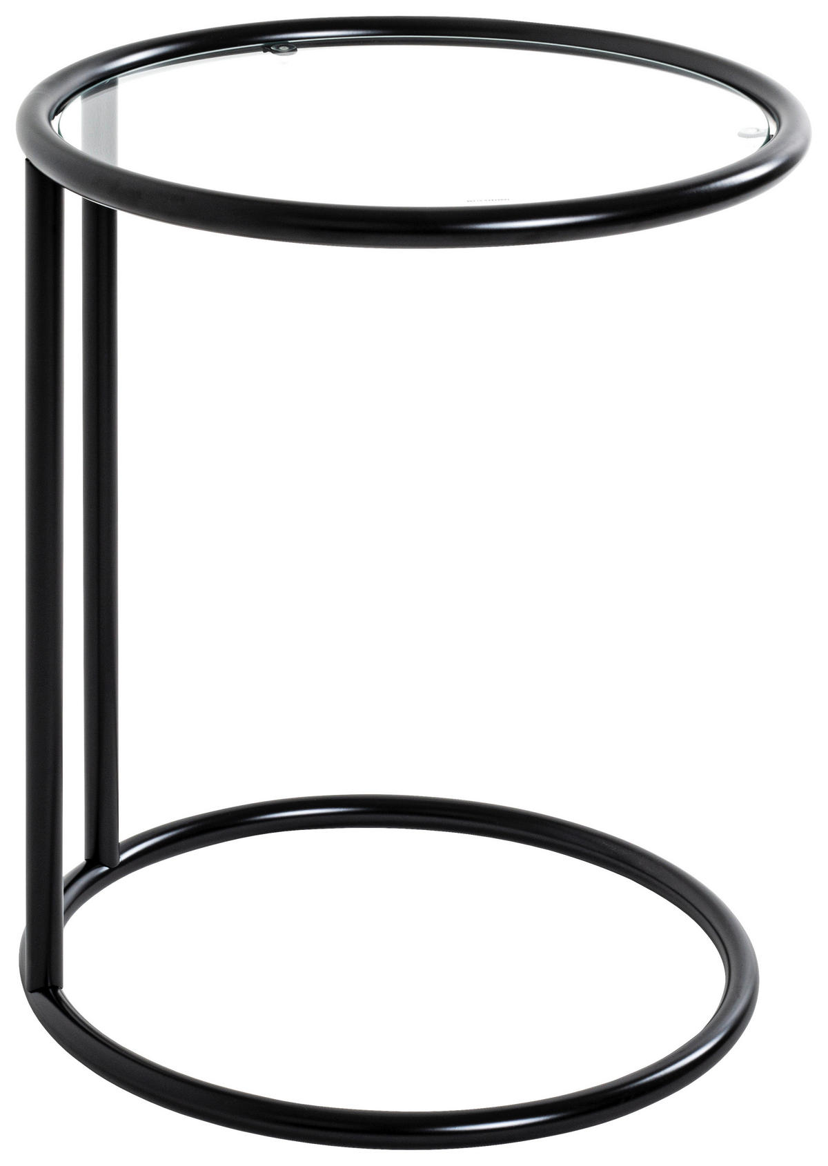 MASĂ AUXILIARĂ in metal, sticlă 45/45/55 cm  - negru, Design, sticlă/metal (45/45/55cm)
