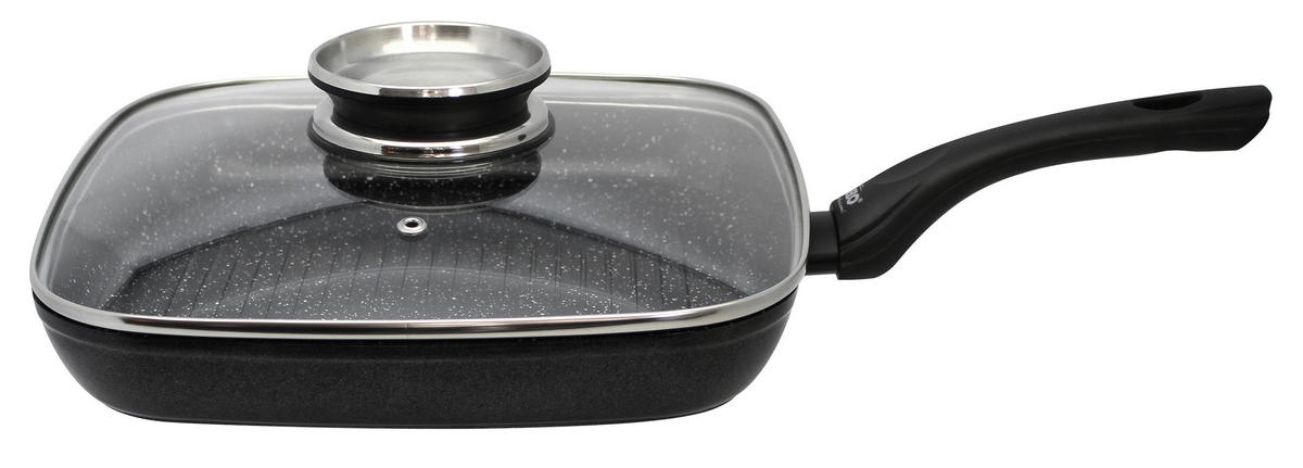 GRILLPFANNE 28/28 cm  - Schwarz, Basics, Metall (28/28cm) - ELO