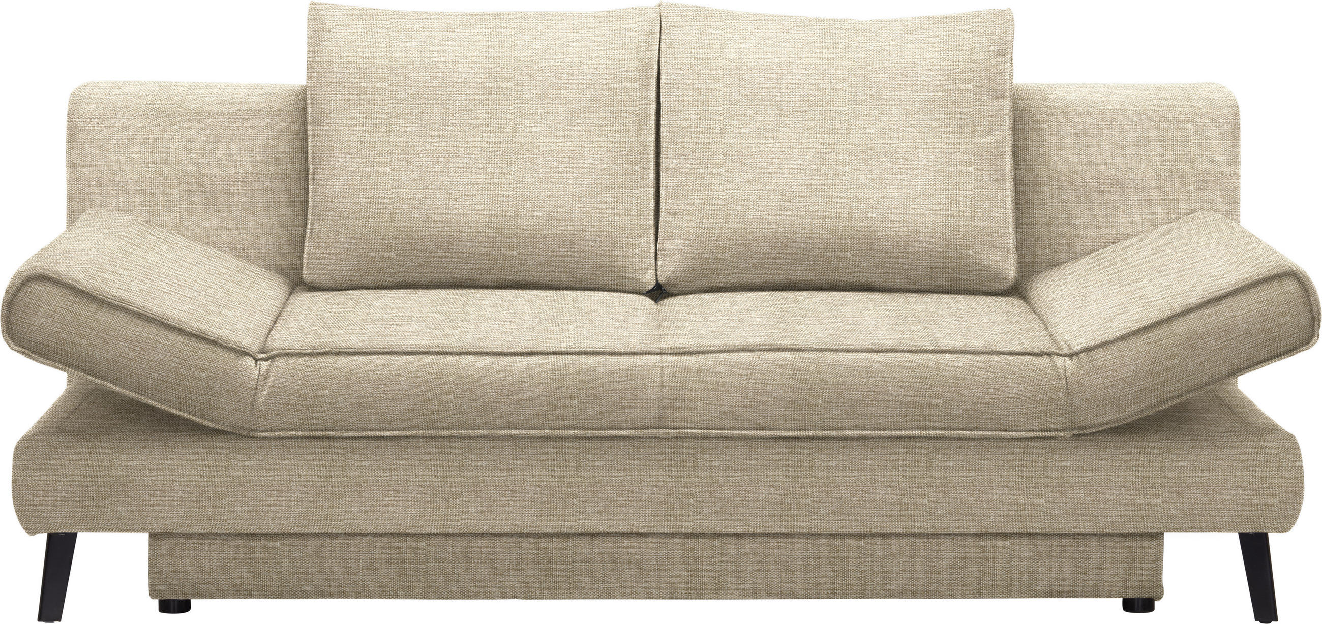 SCHLAFSOFA in Webstoff Beige  - Beige/Schwarz, Design, Textil/Metall (200/85/90cm) - Xora
