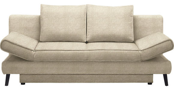 SCHLAFSOFA  in Webstoff Beige  - Beige/Schwarz, Design, Textil/Metall (200/85/90cm) - Xora