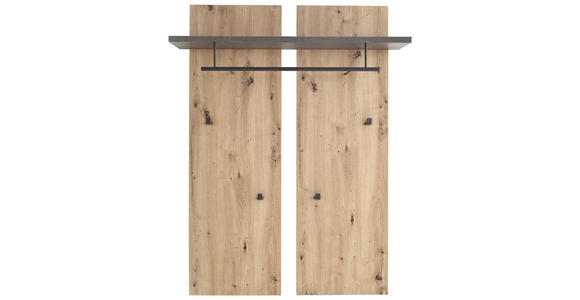 GARDEROBE 261/201/38 cm  - Eichefarben/Dunkelgrau, Design, Holzwerkstoff (261/201/38cm) - Voleo