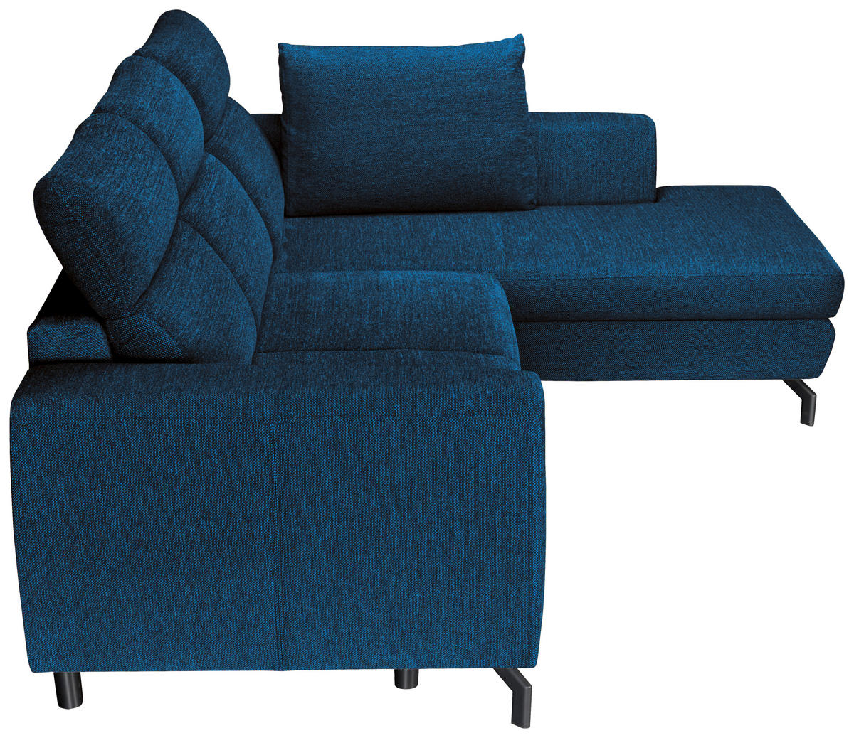 ECKSOFA Blau Chenille  - Blau/Schwarz, KONVENTIONELL, Textil/Metall (240/185cm) - Carryhome