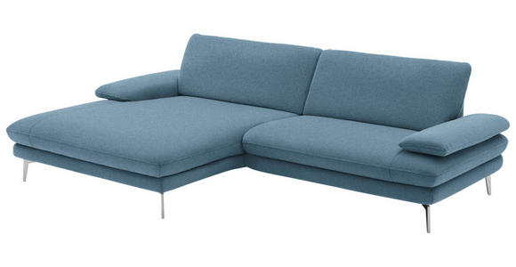 ECKSOFA Blau Webstoff  - Blau/Schwarz, Design, Textil/Metall (184/284cm) - Dieter Knoll