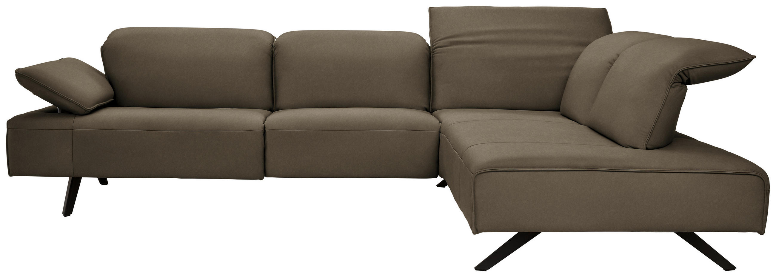ECKSOFA  in Echtleder Dunkelbraun  290/230 cm  - Anthrazit/Dunkelbraun, Design, Leder/Metall (290/230cm) - Johann Jakob