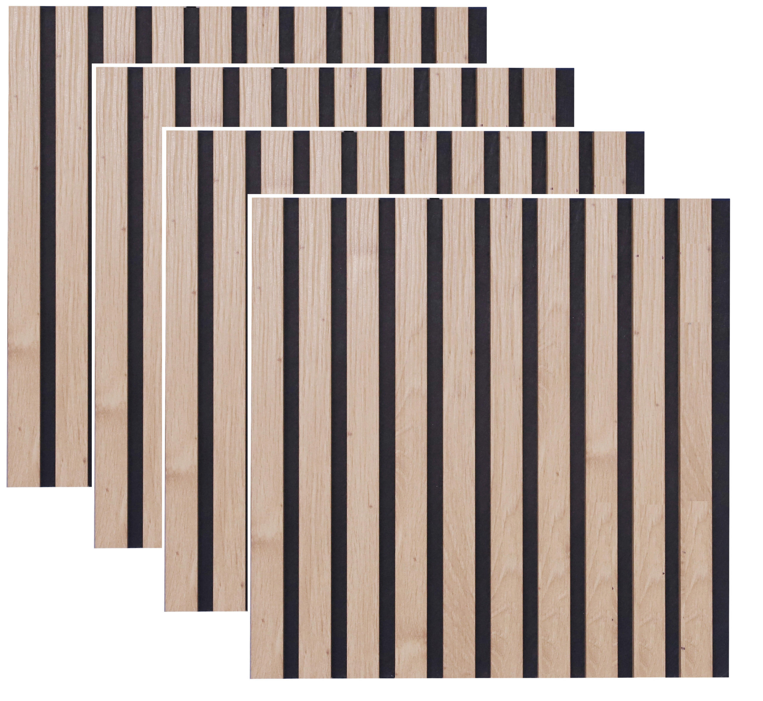 AKUSTIKPANEEL Nachbildung, Echtholz 40/40/2,1 cm 4 Stück  - Schwarz/Eiche Artisan, Trend, Holz/Holzwerkstoff (40/40/2,1cm) - Boxxx