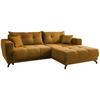 ECKSOFA in Cord Goldfarben  - Goldfarben/Schwarz, Modern, Holz/Textil (246/177cm) - MID.YOU