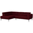 ECKSOFA in Chenille Rot 205/280 cm - Rot/Schwarz, Design, Textil/Metall (205/280cm) - Xora