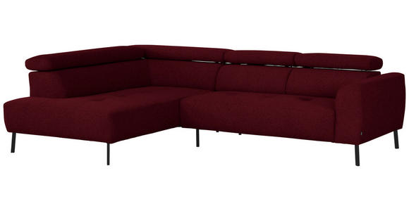 ECKSOFA in Chenille Rot 205/280 cm - Rot/Schwarz, Design, Textil/Metall (205/280cm) - Xora