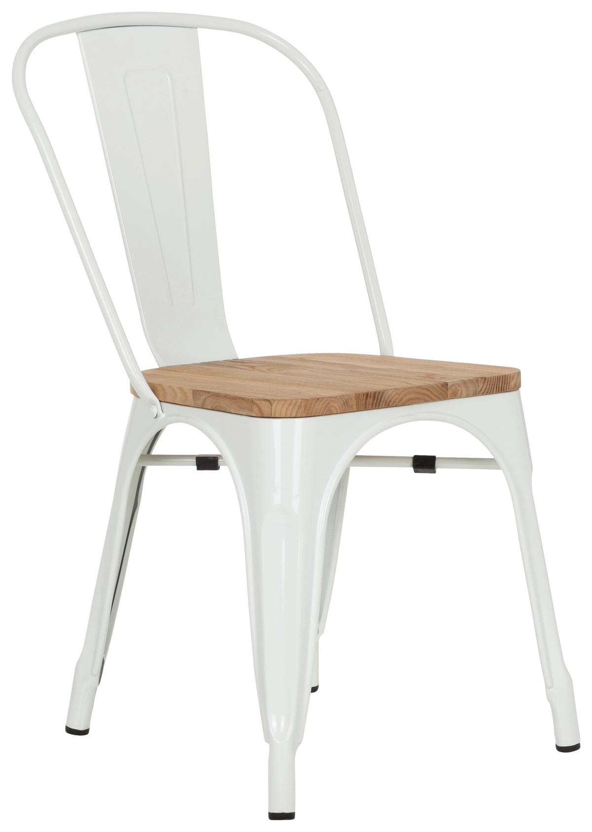 STOL, les, kovina bela, temno rjava  - bela/temno rjava, Basics, kovina/les (44/84/54cm) - MID.YOU