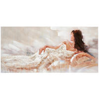 ÖLGEMÄLDE 150/70 cm  - Weiss/Braun, Konventionell, Holz/Papier (150/70cm) - Monee