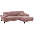 ECKSOFA Rosa Webstoff  - Schwarz/Rosa, KONVENTIONELL, Kunststoff/Textil (281/189cm) - Carryhome