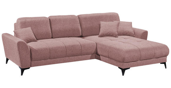 ECKSOFA in Webstoff Rosa  - Schwarz/Rosa, KONVENTIONELL, Kunststoff/Textil (281/189cm) - Carryhome