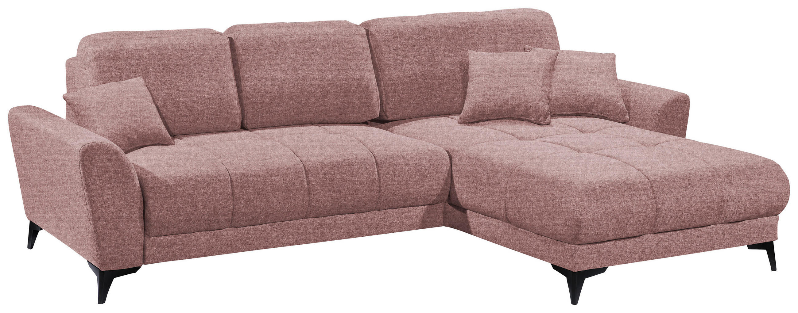 ECKSOFA in Webstoff Rosa  - Schwarz/Rosa, KONVENTIONELL, Kunststoff/Textil (281/189cm) - Carryhome