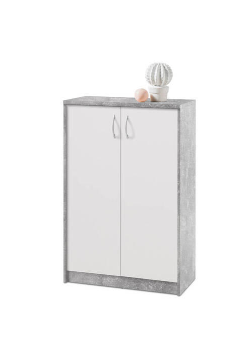 KOMODA 74/112/35 cm siva, bijela - bijela/srebrne boje, Basics, drvni materijal/plastika (74/112/35cm) - Carryhome