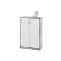 KOMODA   74/112/35 cm   siva, bijela  - bijela/srebrne boje, Basics, drvni materijal/plastika (74/112/35cm) - Carryhome