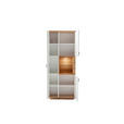 VITRINE  in furniert Wildeiche Weiß, Wildeiche - Wildeiche/Anthrazit, Design, Glas/Holz (80/202/37cm) - Novel