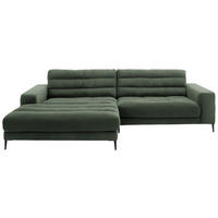 ECKSOFA in Cord Olivgrün  - Schwarz/Olivgrün, Design, Textil/Metall (207/296cm) - Dieter Knoll