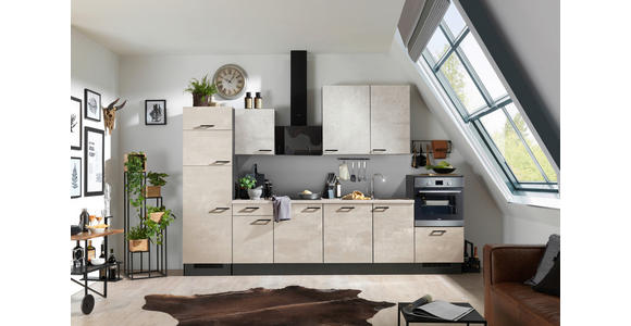 KÜCHENLEERBLOCK 340 cm in Graphitfarben, Hellgrau, Sandfarben - Sandfarben/Hellgrau, Design, Holzwerkstoff/Metall (340cm) - Xora