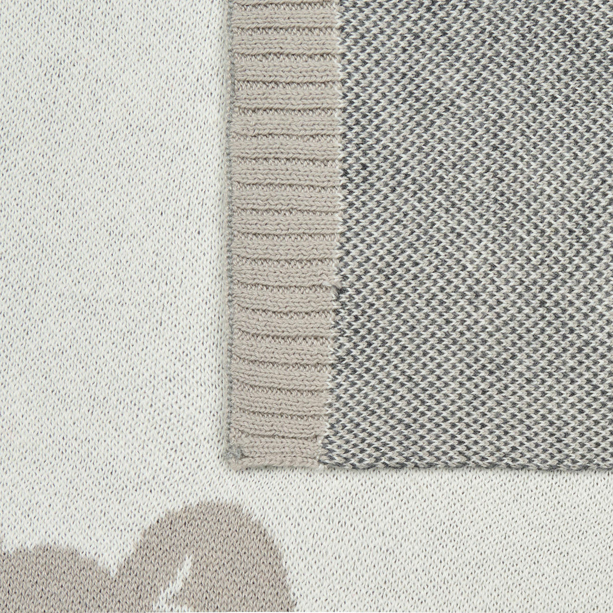 SCHMUSEDECKE  80/100 cm  - Elfenbein/Silberfarben, Natur, Textil (80/100cm) - Avelia