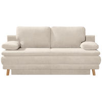 SCHLAFSOFA Feincord Beige  - Beige/Eiche Artisan, Konventionell, Holz/Textil (198/89/96cm) - Niels Andersson