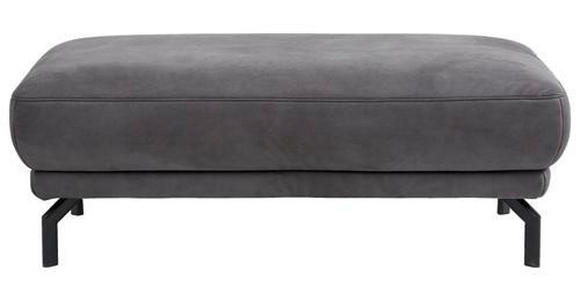 HOCKER Mikrofaser Anthrazit  - Anthrazit/Schwarz, Design, Textil/Metall (127/46/72cm) - Dieter Knoll