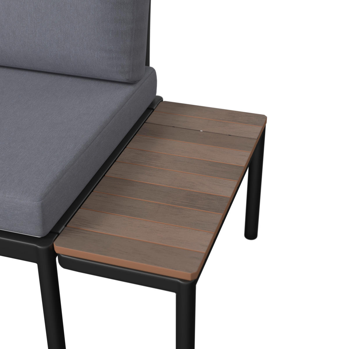 LOUNGEGARNITUR Aluminium  - Dunkelgrau/Naturfarben, MODERN, Kunststoff/Textil (134/70/68cm) - Ambia Garden